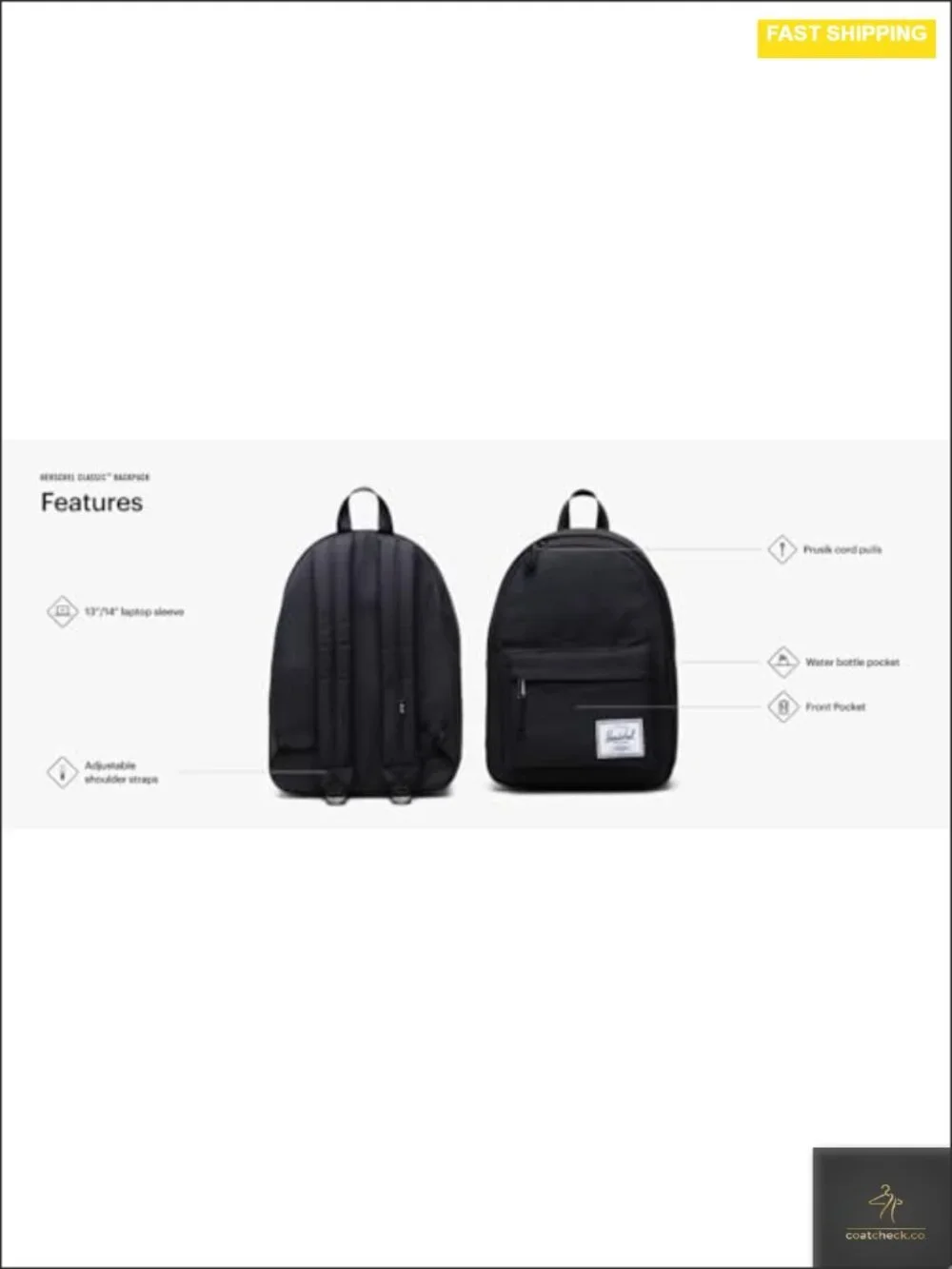 Recycled Polyester Backpack with Laptop Sleeve, 26L